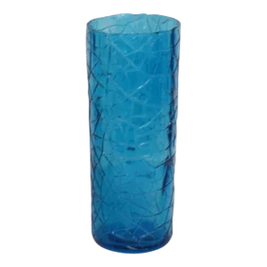 Ucagco Made in Italy Mid Century Tall Textured Blue Glass Vase 2926b