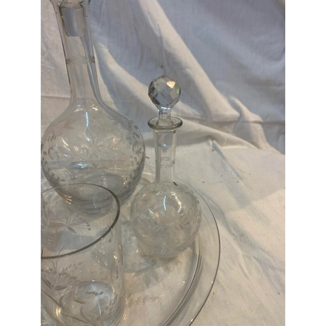Antique Glass Tableware Set, Set of 5 For Sale - Image 6 of 7