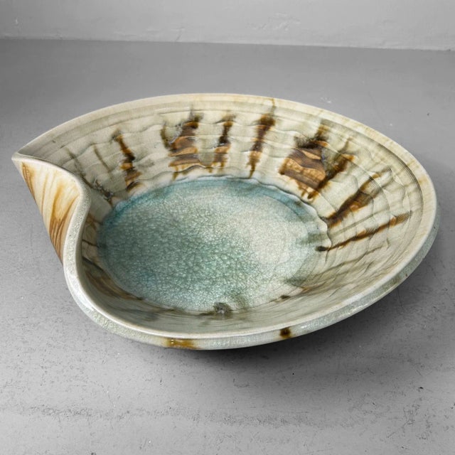 Mid-Century Japanese Organic Ceramic Art Bowl, 1960s For Sale - Image 9 of 18