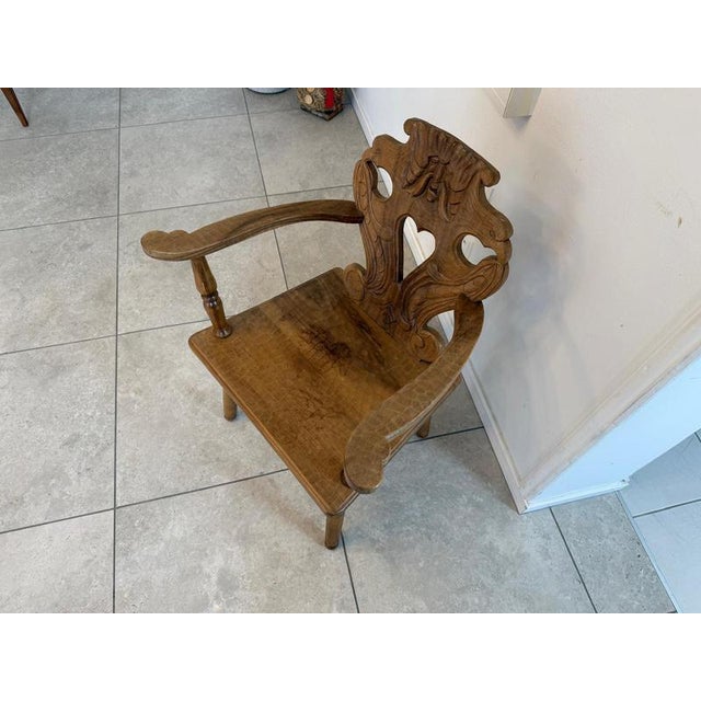 Wood Rustic Heart-Shaped Farmhouse Armchair For Sale - Image 7 of 11