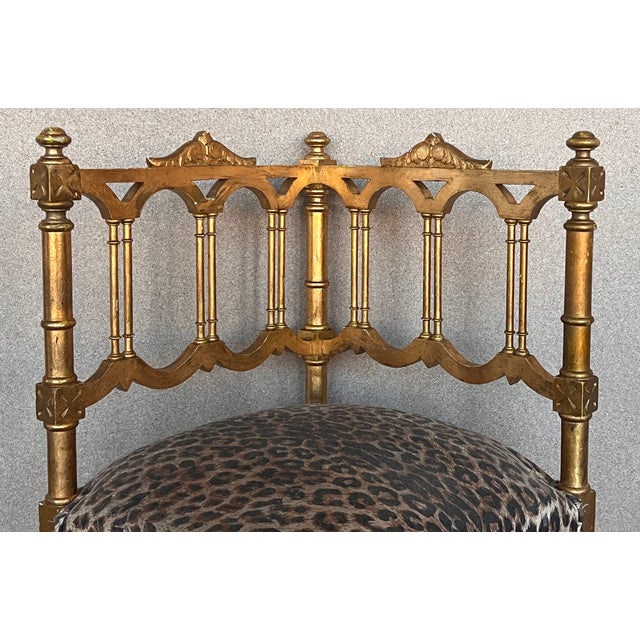 Late 19th Century Pair of French Provincial Gilded Wood Corner Chairs, Circa 1900 For Sale - Image 5 of 13