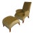 John Hutton for Donghia Olive Mohair Chair + Ottoman, Set For Sale