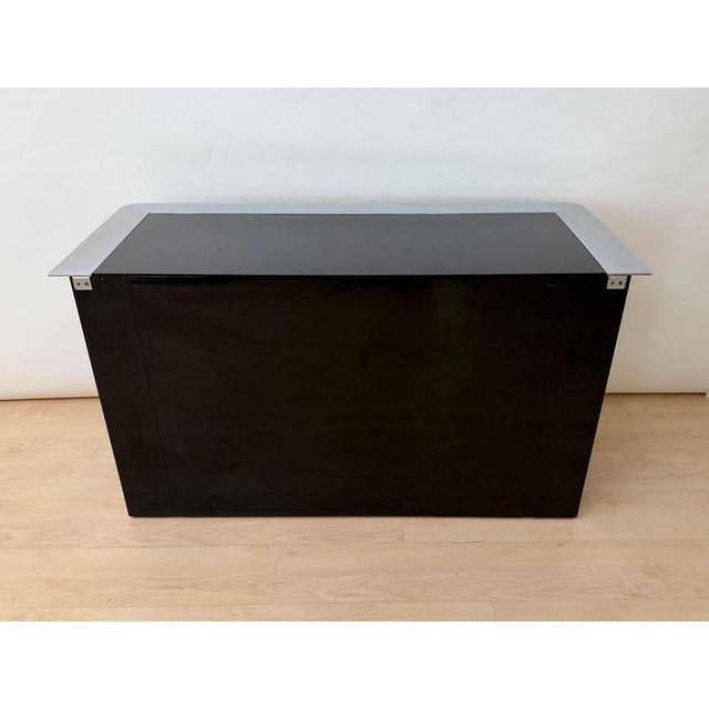 Chest of Drawers in Black Lacquer and Chrome by A. Mosca for Cinova, Italy, 1969 For Sale - Image 16 of 18