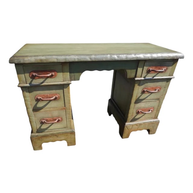 Monterey Classic Green Decorated Desk/Vanity For Sale