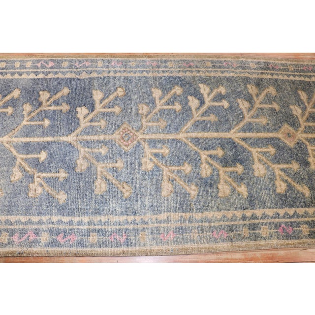Mid 20th Century Soft Blue Turkish Runner rug no.j2848 For Sale - Image 5 of 10