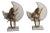 1930's French Art Deco Maison Charles Gilt Bronze Flamingos Against Silk Moon Lamps - a Pair For Sale
