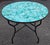 Metal 40" Handcrafted Emerald Aqua Moroccan Mosaic Table, Bejmat Style For Sale - Image 7 of 7