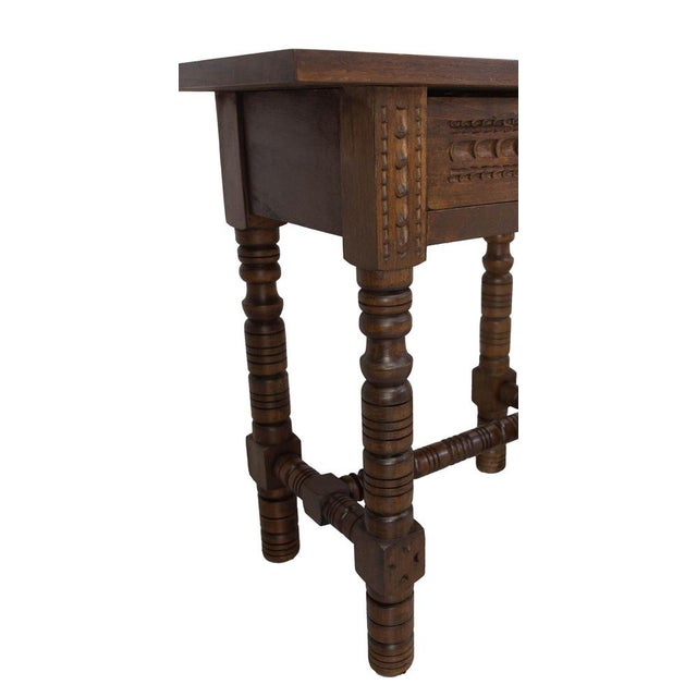 Mid-Century Spanish Style Bedside Tables in Oak, France, 1960s, Set of 2 For Sale - Image 9 of 13