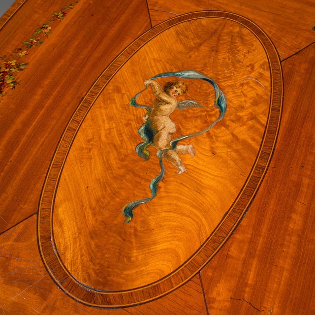 Antique Pembroke Table, English, Satinwood, Drop Leaf, Occasional, Tea, Regency For Sale - Image 10 of 12