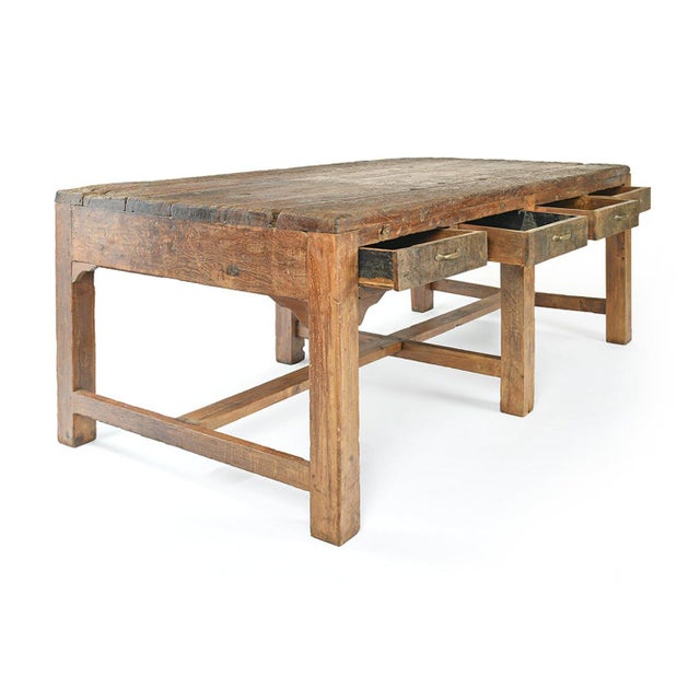 Wood Wooden Dining Table, 1940s For Sale - Image 7 of 8