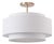 Coronado Semi Flush Mount Light - White Linen Shade, Weathered Brass, Dimmable For Sale