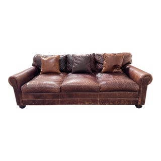 Restoration Hardware Lancaster Leather Sofa For Sale