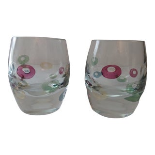 Block Crystal Cabaret Double Old Fashioned Glasses- Set of 2 For Sale