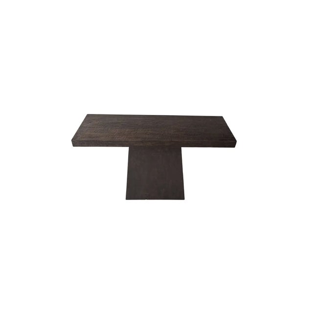 Contemporary Solid Mango Wood Console Table Espresso Finish Modern Organic For Sale - Image 3 of 5