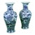 Pair of White and Blue Fish Ceramic Vases For Sale