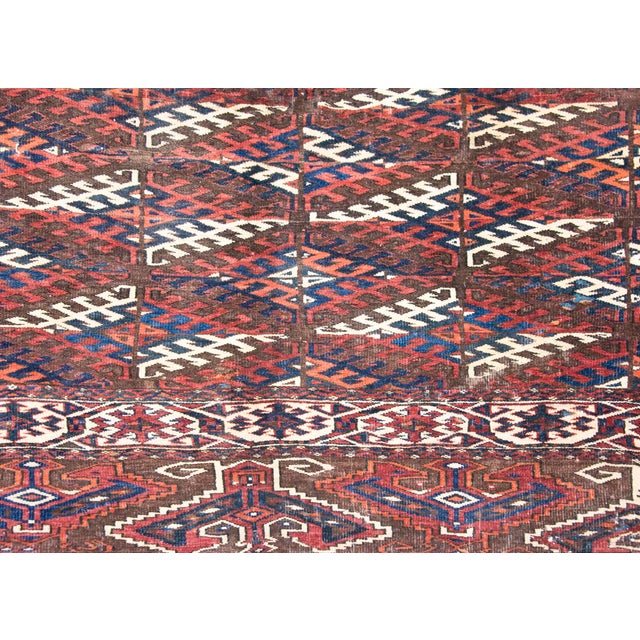 Early 20th Century Persian Yamut Rug For Sale - Image 11 of 14