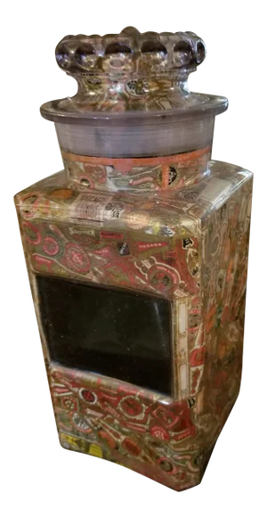 Antique Lavender Glass Tobacco Art Storage Jar
