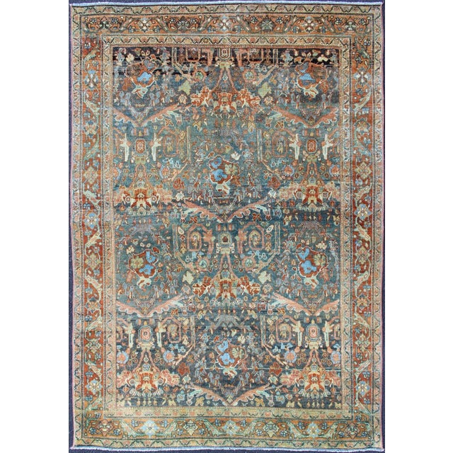All-Over Design Antique Persian Tabriz Rug With Flowing Florals For Sale - Image 11 of 11