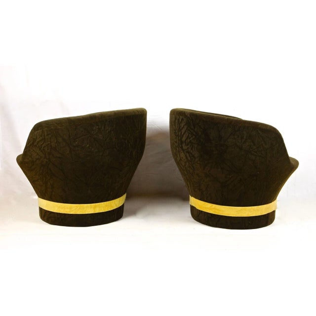 Metal Set of Mid-Century Velvet Lounge Chairs, Italy, 1960s For Sale - Image 7 of 12