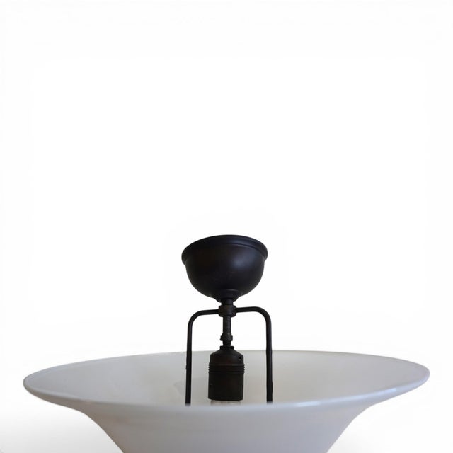 1980s Art Deco Brass and Glass Ceiling Lamp, 1980s For Sale - Image 5 of 9