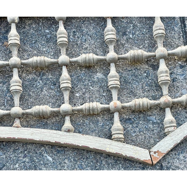 White 19 C Victorian Stick and Ball Gingerbread Fretwork Archway Architectural Salvage White Paint For Sale - Image 8 of 12