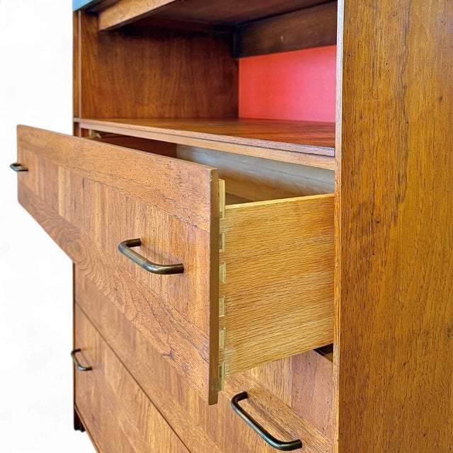 Vintage Fornasetti Style Walnut Cabinet by Milo Baughman for Lane For Sale - Image 9 of 12