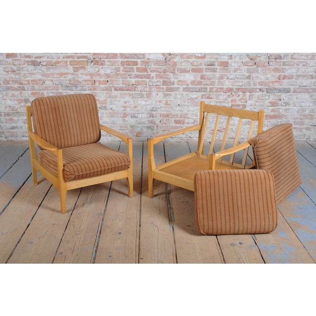 Mid-Century Beech Armchairs attributed to Jitona Soběslav, Czech. 1960s, Set of 2 For Sale - Image 14 of 18
