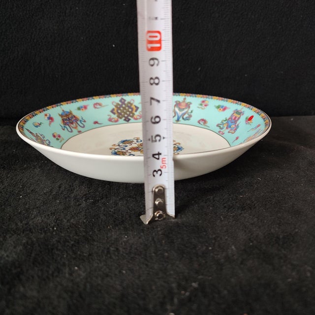 Chinese Ceramic Plate,Qianlong Marked Famille Rose Porcelain Plate Hand Painted Eight Treasures Pattern For Sale - Image 9 of 10