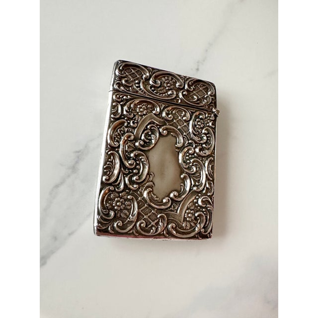 Traditional Antique 1909 Edwardian Sterling Silver Stag Calling Card Case by Crisford & Norris For Sale - Image 3 of 16