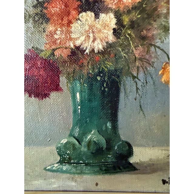 1960s Otto Von Lutterotti Oil on Canvas Original Frame Still Life Floral Austria For Sale - Image 4 of 10