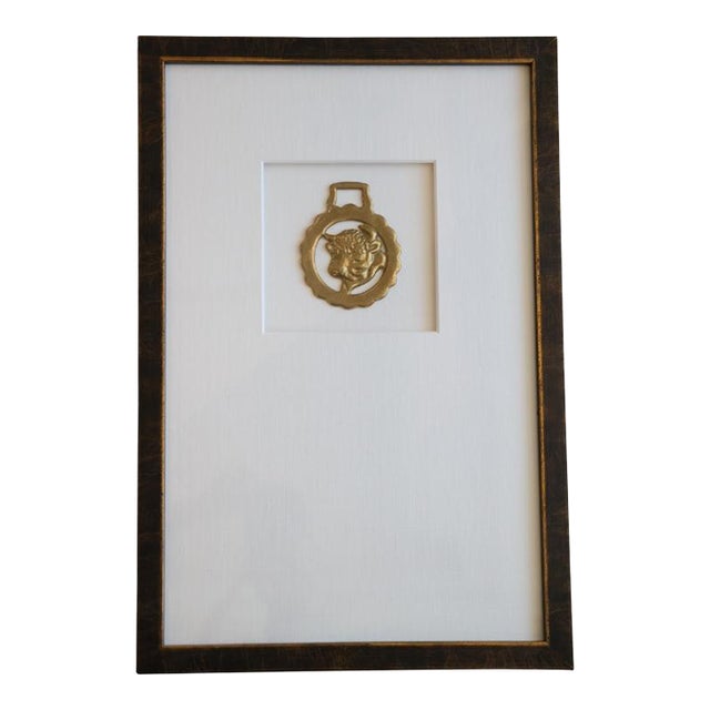 Antique Horse Bridle Medallion (Bull) For Sale