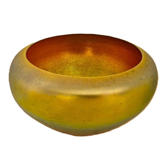 Glass Steuben Gold Aurene Rolled Rim Bowl, Signed 2687 — Carder Era Art Nouveau For Sale - Image 7 of 17