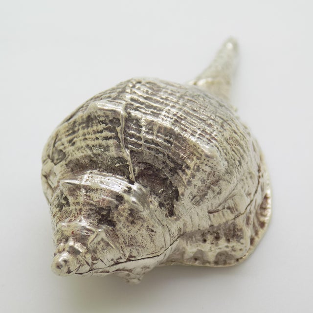 Vintage Italian Genuine Silver 800 Sea Shell Shaped Trinket Box from Florence, 1970s For Sale - Image 6 of 13