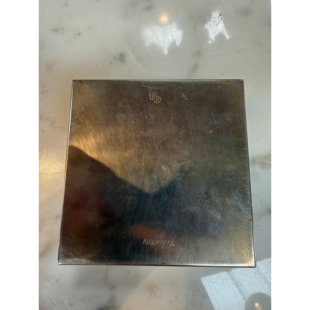 Brown Tommaso Barbi Vintage Burl Wood & Brushed Metal Box For Sale - Image 8 of 10