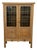 Mid-Century Modern Danish Oak Display Cabinet with Leaded Glass Doors, 1960s For Sale