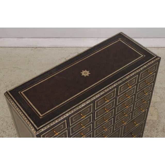 Maitland Smith Leather Wrapped Apothecary Chest For Sale - Image 13 of 18