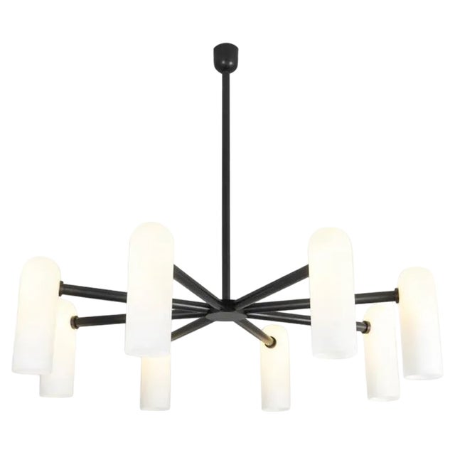 Odyssey Round MD Black Chandelier by Schwung For Sale