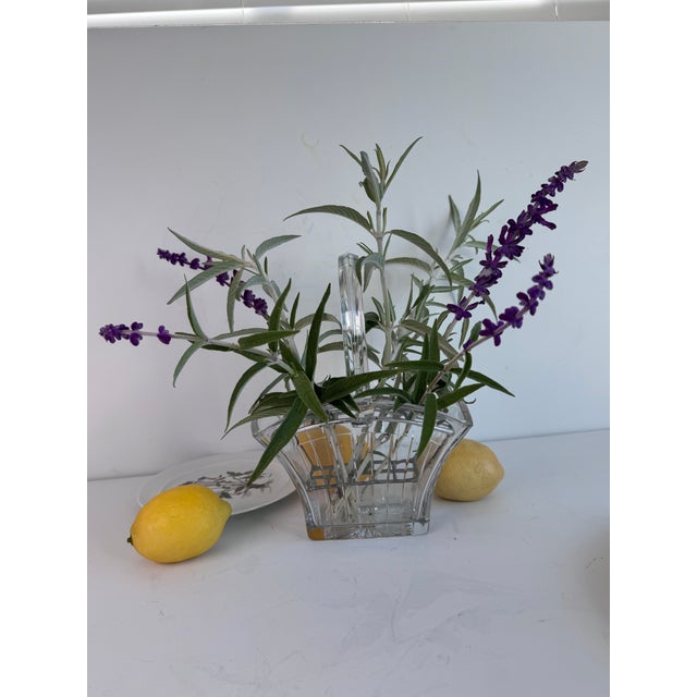 Heisey Glass Flower Basket Vase For Sale - Image 9 of 9