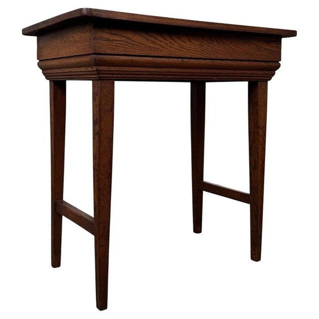 Antique Early 20th Century English Edwardian Oak Side Table For Sale - Image 4 of 10