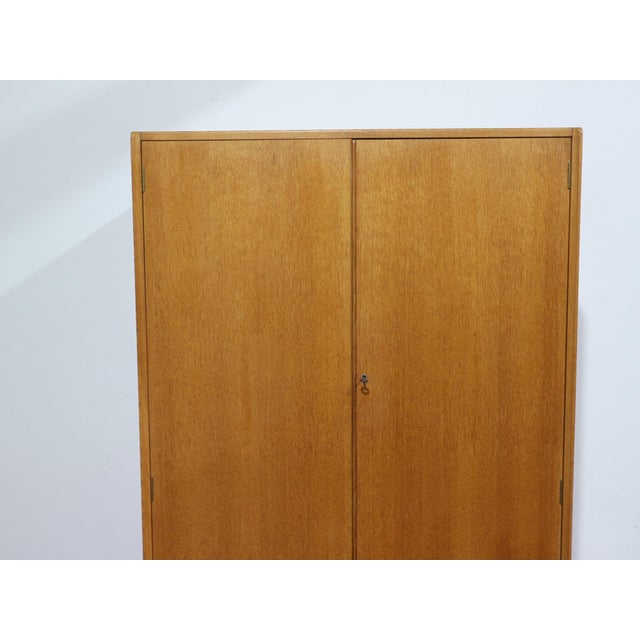 Brown Mid Century Modern Vintage Blonde Double G Plan Armoire Wardrobe For Sale - Image 8 of 15