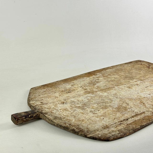 Stupendous Large Antique Primitive French Bread Board With Remnant Flour For Sale - Image 10 of 15