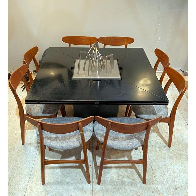 Black Square Dining Table attributed to Pauvers Van Den Berghe, 1970s For Sale - Image 8 of 18