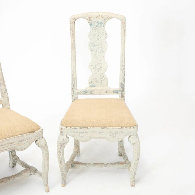 18th Century Swedish Rococo Side Chairs - Set of 2 For Sale - Image 4 of 7