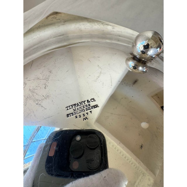 1950s Tiffany & Co. Makers Sterling Silver Platter, Petal Design, Model 23377 M For Sale In Dallas - Image 6 of 9