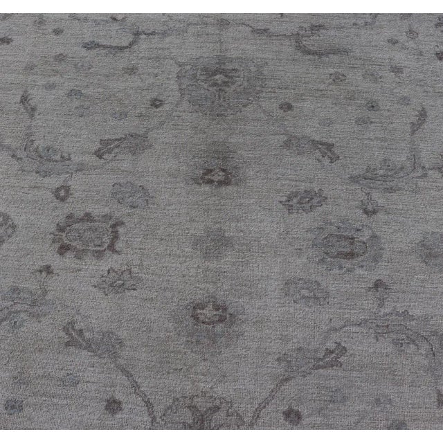 Early 21st Century Angora Turkish Oushak Rug With Floral Design by Keivan Woven Arts For Sale - Image 5 of 12