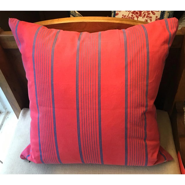 A pillow made from 19th century French textiles, a down insert is included. Mary Jane McCarty Collection