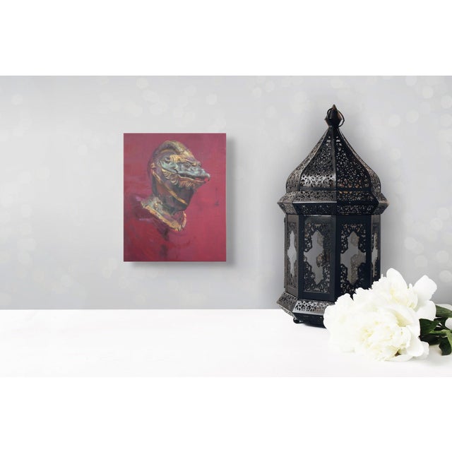 Early 21st Century Basilisk by Elena Burykina | Oil on panel Sculpture of a mythical creature's head For Sale - Image 5 of 5
