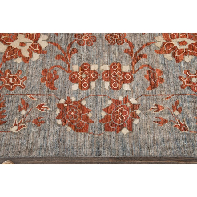 Oversize Modern Gray Oushak Handmade Wool Rug For Sale - Image 4 of 13