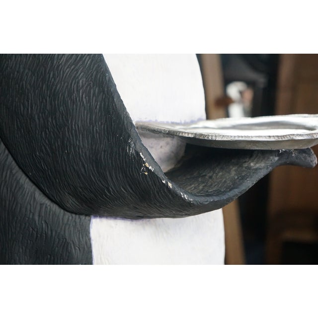 Jack Dowd 1996 Life Size Penguin Butler Dumb Waiter Hydrocal Sculpture 64" For Sale - Image 12 of 17