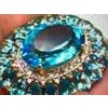 Bochic "Capri" Natural Oval Shape Blue Topaz & Diamond Set In 18K Gold & Silver For Sale - Image 16 of 18